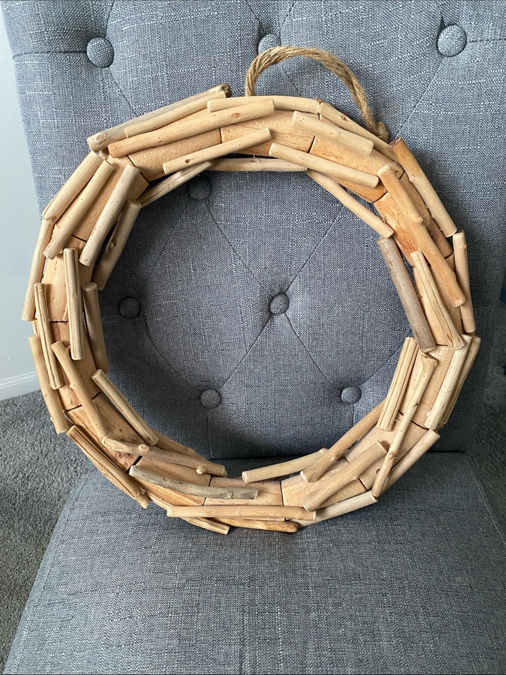 Rustic Farmhouse Coastal Driftwood Wreath with Rope Hanger Crafting 13" - Picture 10 of 10